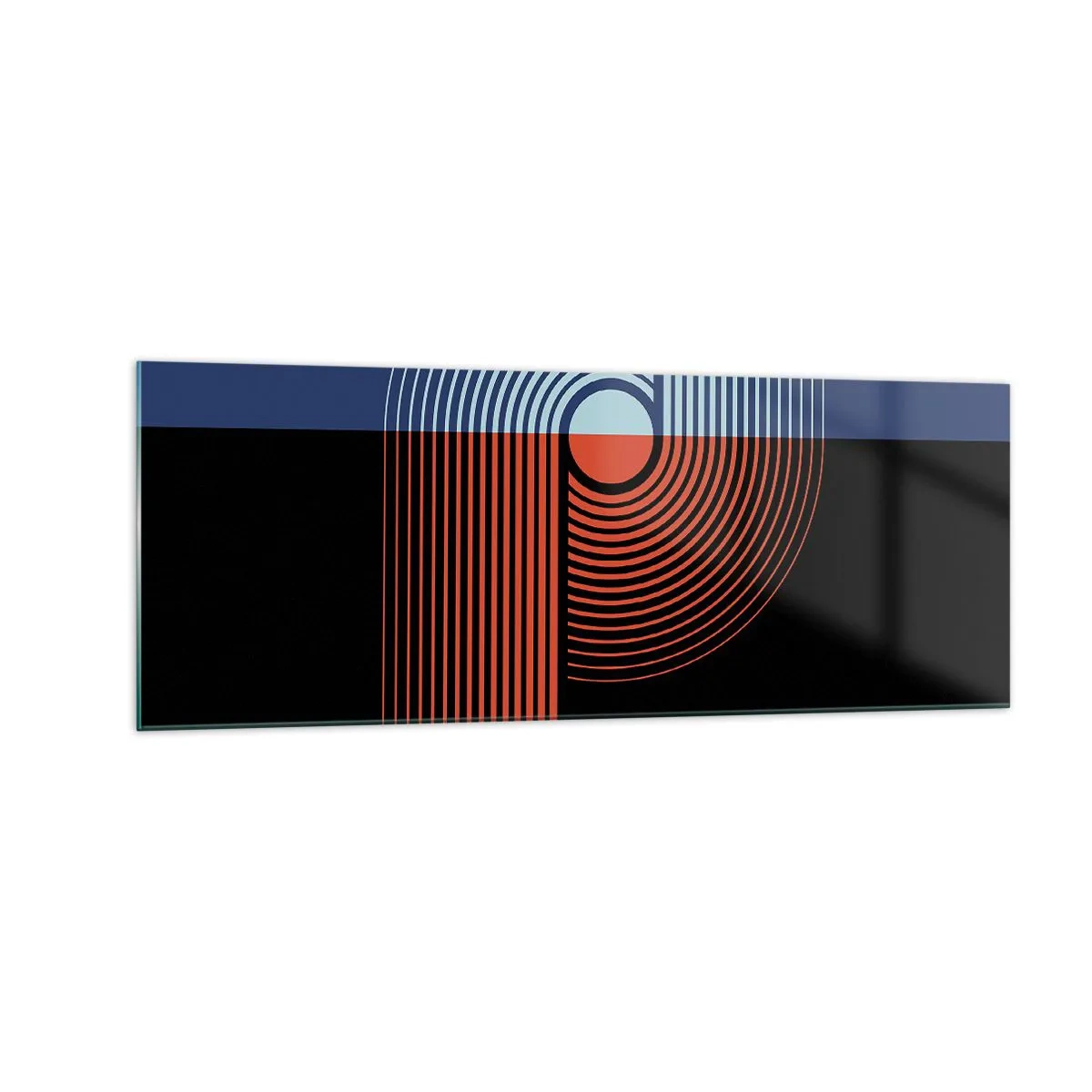 Billede på glas - I en geometrisk omfavnelse - 140x50 cm