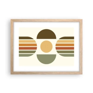 Plakat i ramme af lyst egetræ - I jordfarver - 40x30 cm