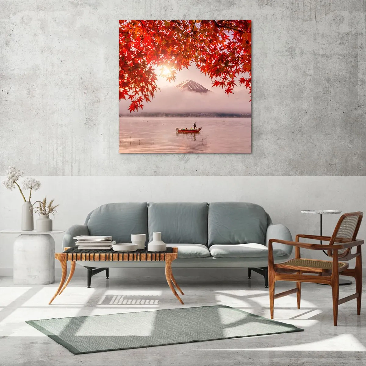 Billede på glas - I en japansk atmosfære - 60x60 cm