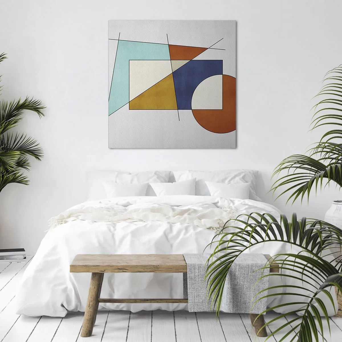 Lærredstryk - Billede på lærred - Abstraktion: modernistisk leg - 30x30 cm