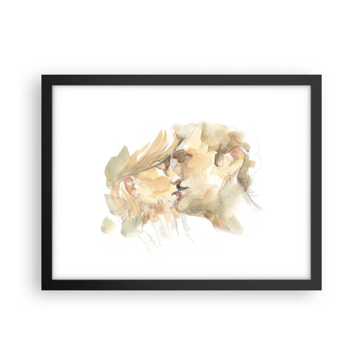 Plakat i sort ramme - Den fundne halvdel? - 40x30 cm