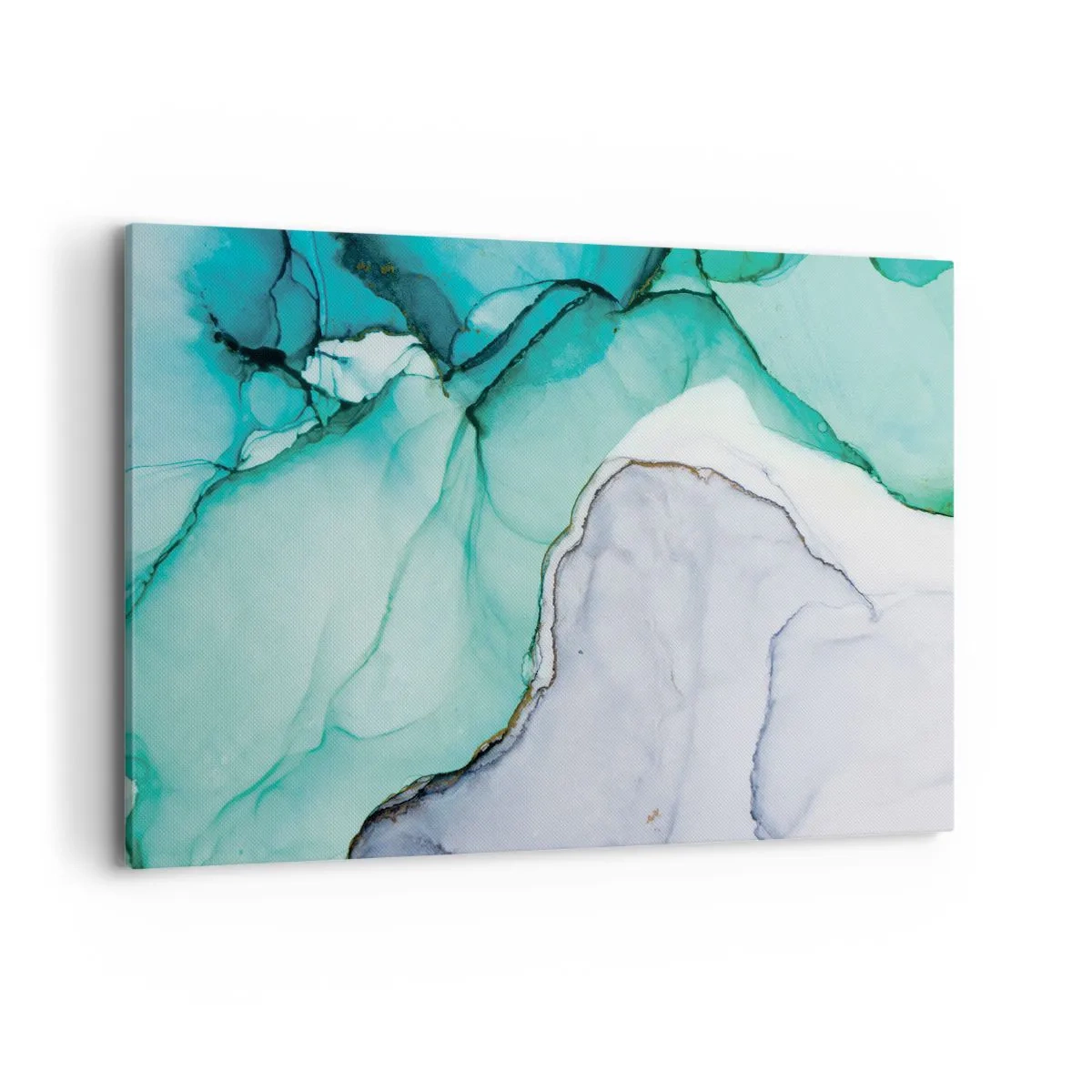 Lærredstryk - Billede på lærred - Undersøgelse i turkis - 120x80 cm