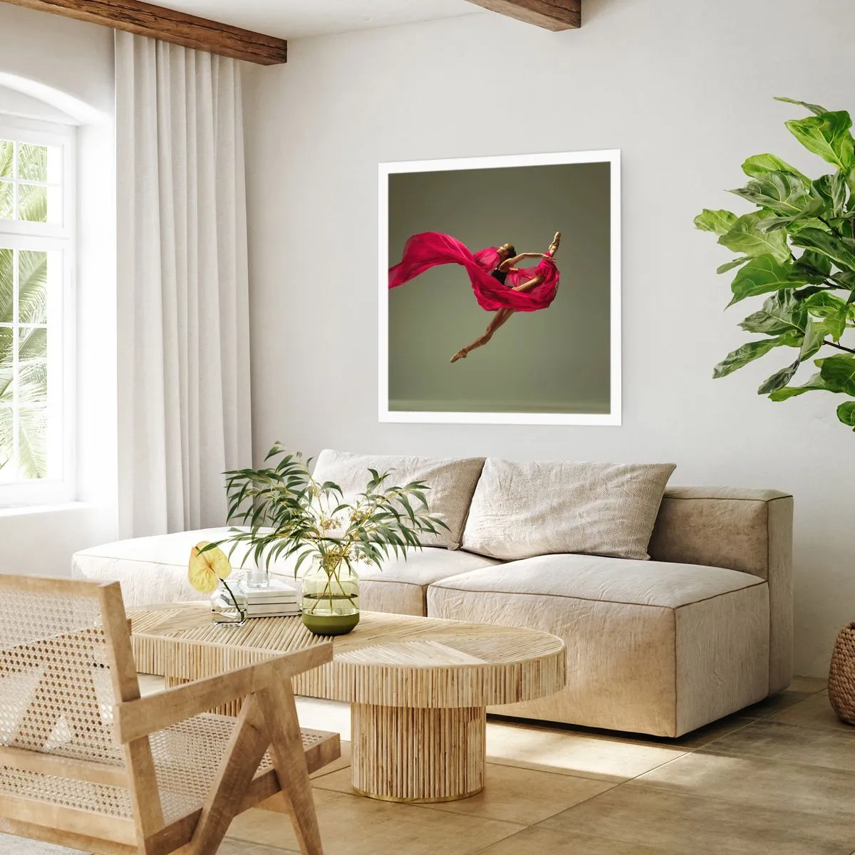 Plakat - Dansende flamme - 60x60 cm