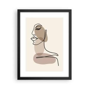 Plakat i sort ramme - En vis linje af skønhed - 30x40 cm