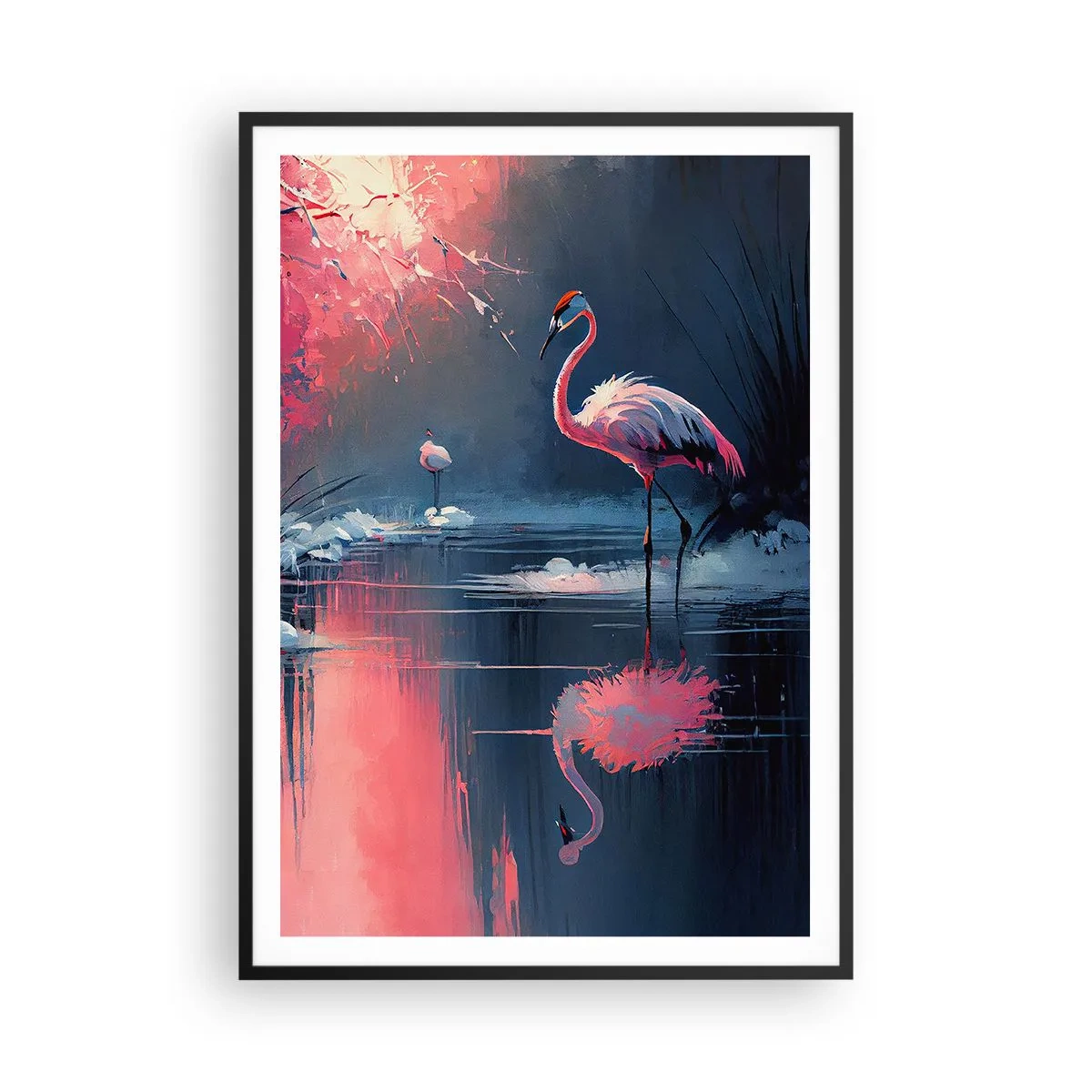 Plakat i sort ramme - En fugls tilflugtssted - 70x100 cm