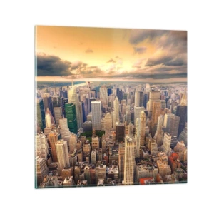 Billede på glas - En forgyldt metropol - 50x50 cm