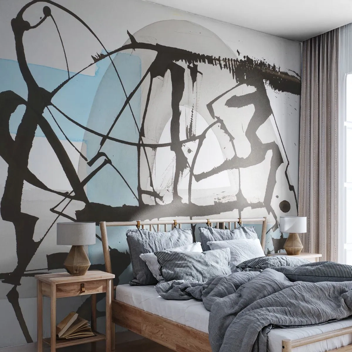 Fototapet Selvklæbende Deluxe Sticker - Ikke desto mindre blå - Abstraktion, Stykke, Kaos - 200x140 cm