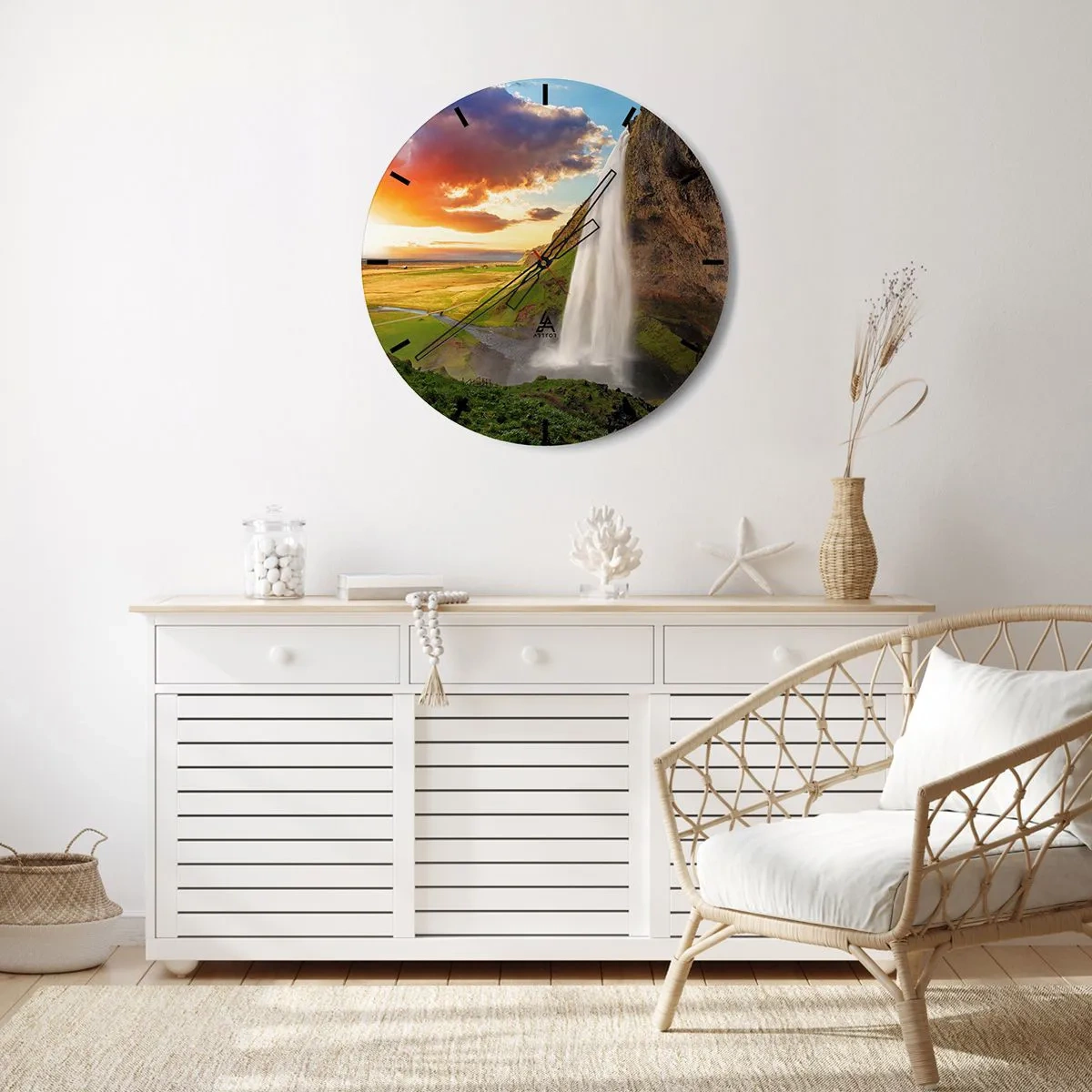 Vægur, Uret - Den islandske sommers fylde - 40x40 cm