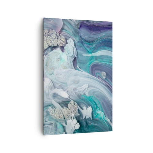 Lærredstryk - Billede på lærred - Strømme af blå - 80x120 cm