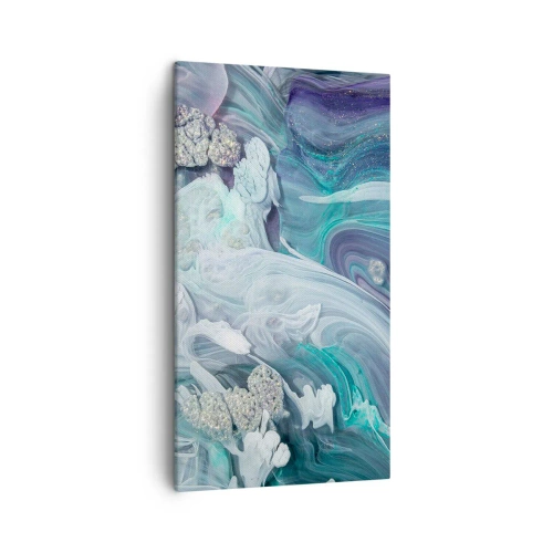 Lærredstryk - Billede på lærred - Strømme af blå - 45x80 cm