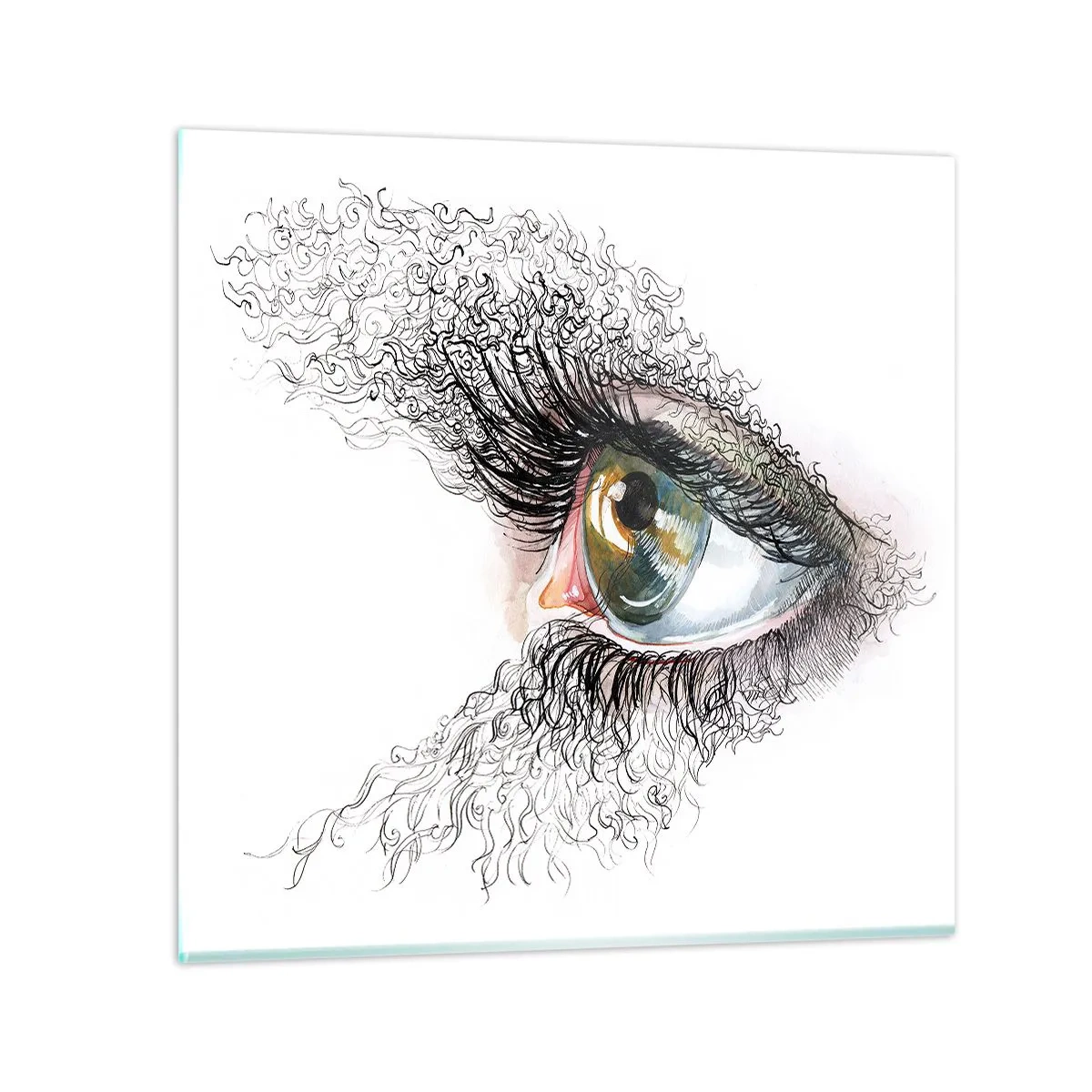 Billede på glas - Se direkte ind i sjælen - 50x50 cm