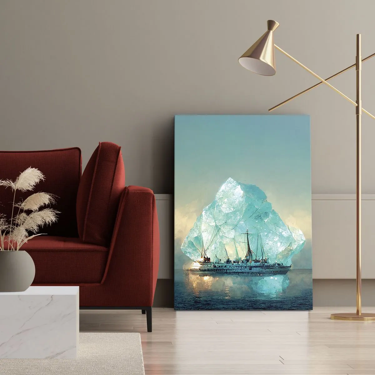 Lærredstryk - Billede på lærred - Arktisk diamant - 45x80 cm