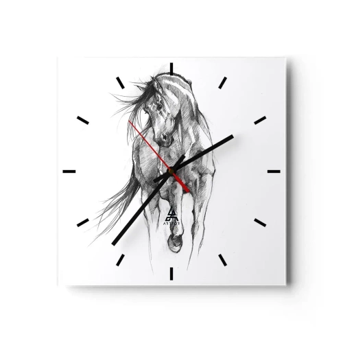 Vægur, Uret - I en yndefuld trav - 30x30 cm
