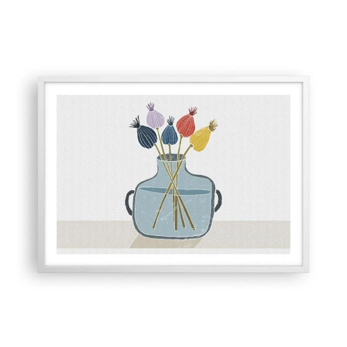 Plakat i hvid ramme - Som et valmuefrø - 70x50 cm