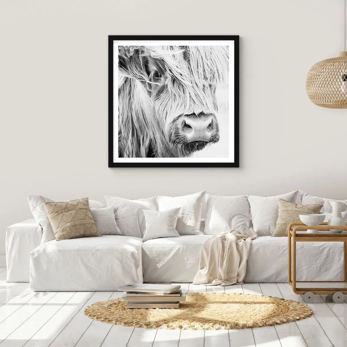 Plakat i sort ramme - Skotsk vildmark - 40x40 cm