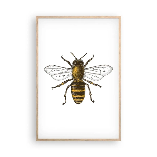 Plakat i ramme af lyst egetræ - Smuk og god - 61x91 cm