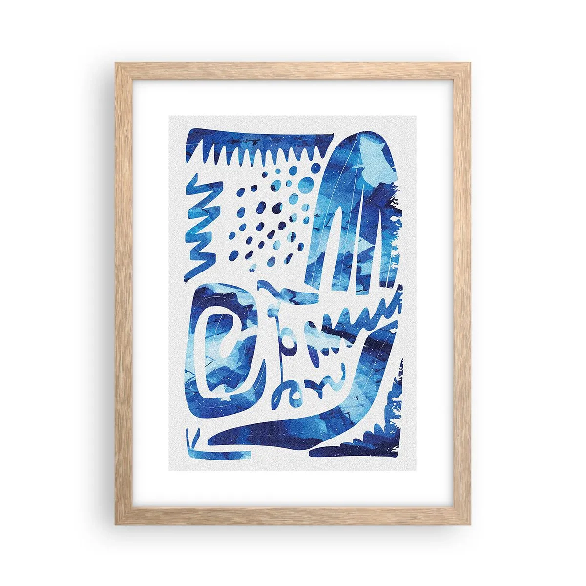 Plakat i ramme af lyst egetræ - Tilbage til rødderne - 30x40 cm