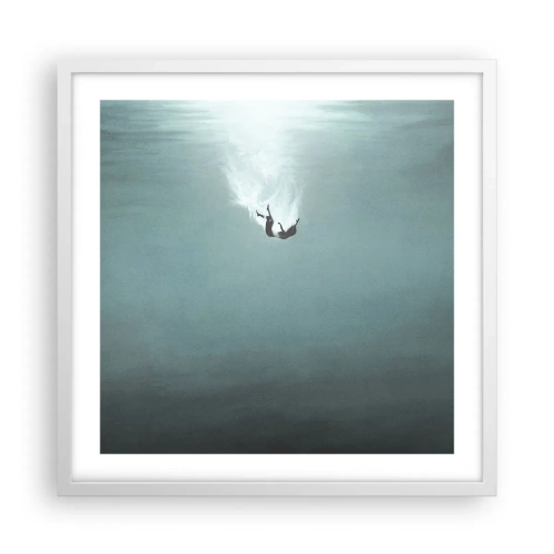 Plakat i hvid ramme - I havets favntag - 50x50 cm