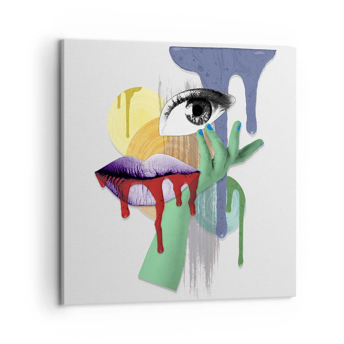 Lærredstryk - Billede på lærred - Dekonstrueret portræt - 50x50 cm