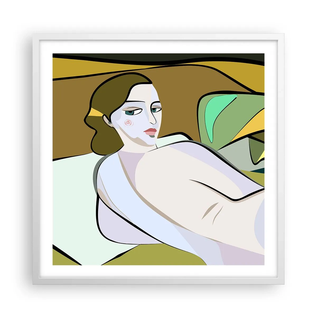 Plakat i hvid ramme - Intimt portræt - 60x60 cm