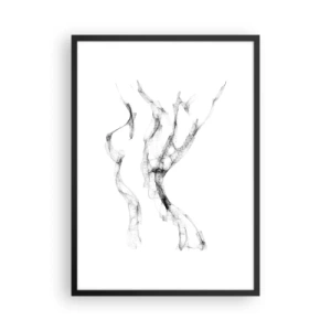 Plakat i sort ramme - Abstrakt komposition i sort-hvid minimalisme - 50x70cm - Smuk og stærk - Moderne vægdekoration til stue og soveværelse ARTTOR