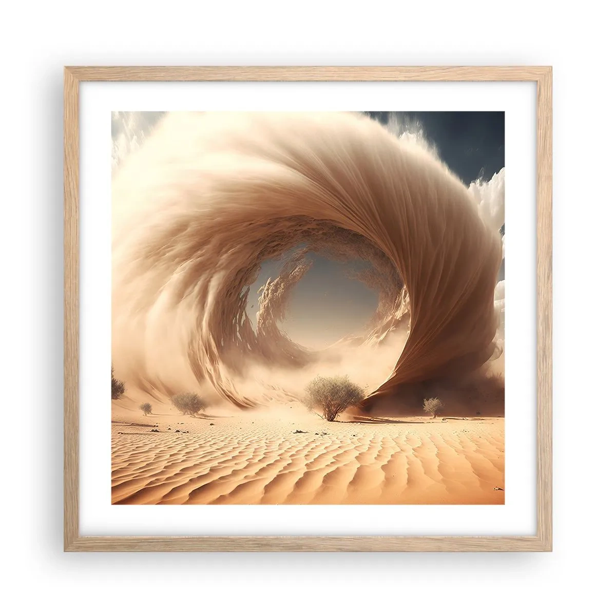 Plakat i ramme af lyst egetræ - Åben portal - 50x50 cm