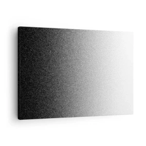 Lærredstryk - Billede på lærred - Minimalistisk sort-hvid gradient i punkt - 70x50cm - På vej mod lyset - Moderne vægdekoration til stue og soveværelse ARTTOR