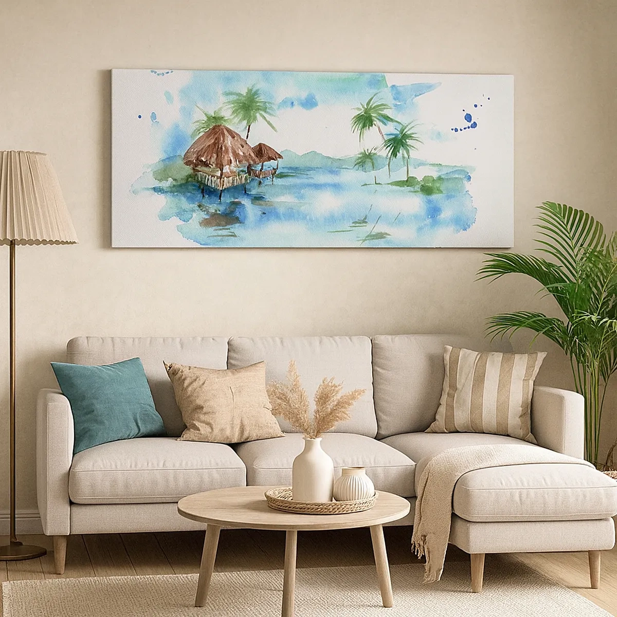 Lærredstryk - Billede på lærred - Et sted i Stillehavet - 30x30 cm