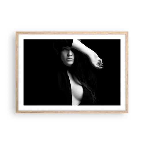 Plakat i ramme af lyst egetræ - Forførelsens skole - 70x50 cm