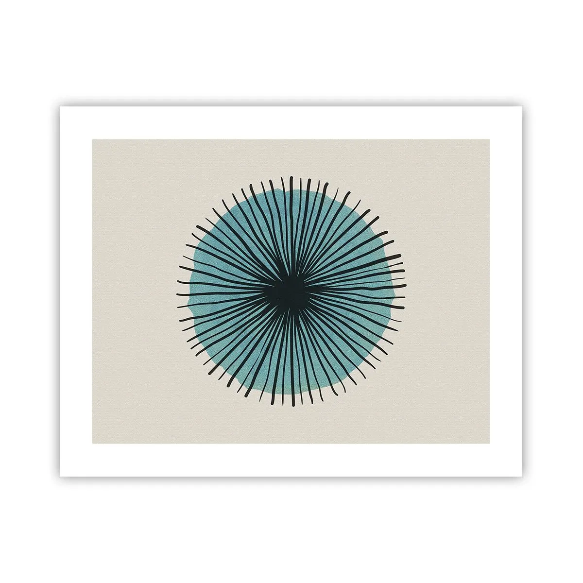 Plakat - Strålende på blå - 50x40 cm