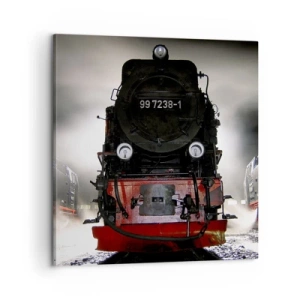 Lærredstryk - Billede på lærred - Han står og gisper, han gisper og puster. - 60x60 cm