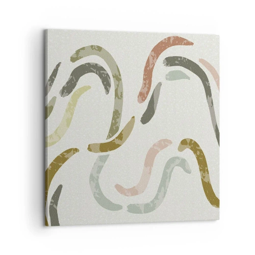 Lærredstryk - Billede på lærred - Abstraktionens glade dans - 60x60 cm