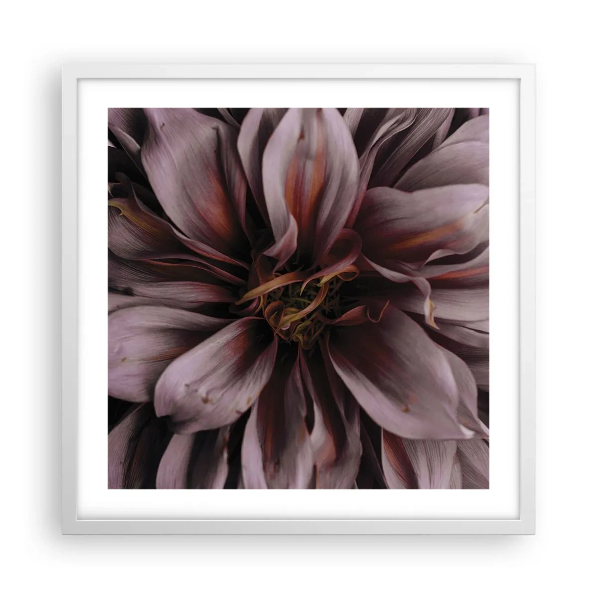 Plakat i hvid ramme - Blomstret hjerte - 50x50 cm