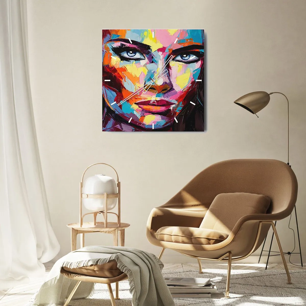 Vægur, Uret - Også en farverig sjæl - 30x30 cm