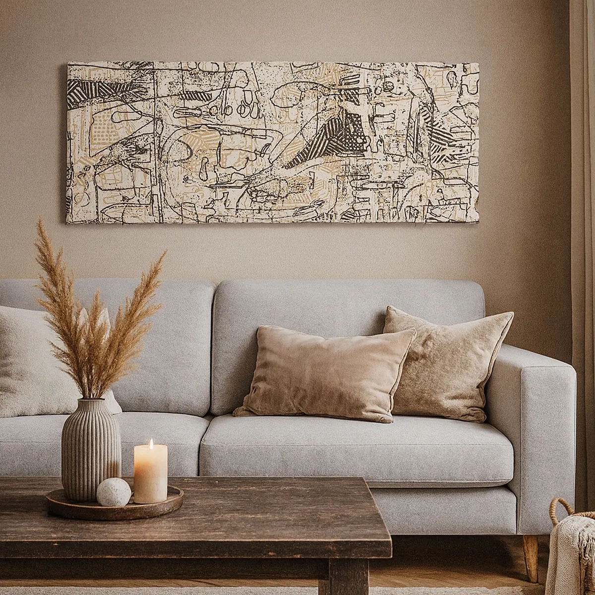 Lærredstryk - Billede på lærred - Venter på at blive afkodet - 30x30 cm