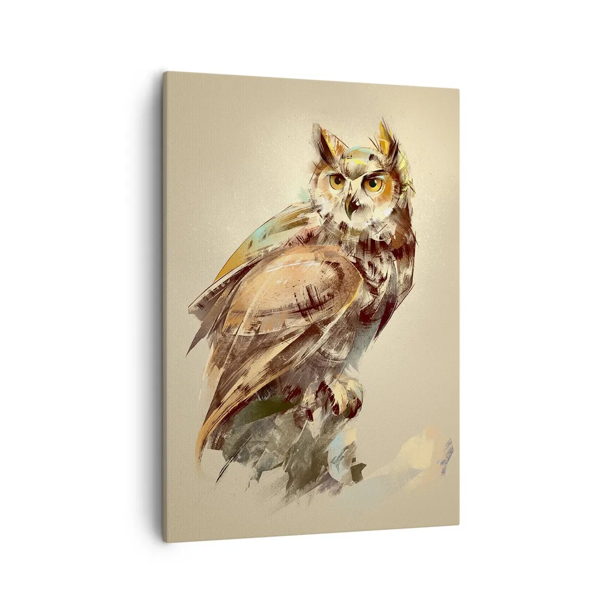Lærredstryk - Billede på lærred - Den klogeste ugle - bekræfter egetræet - 50x70 cm