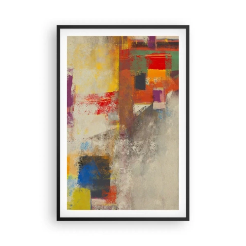 Plakat i sort ramme - Geometri af farver - 61x91 cm