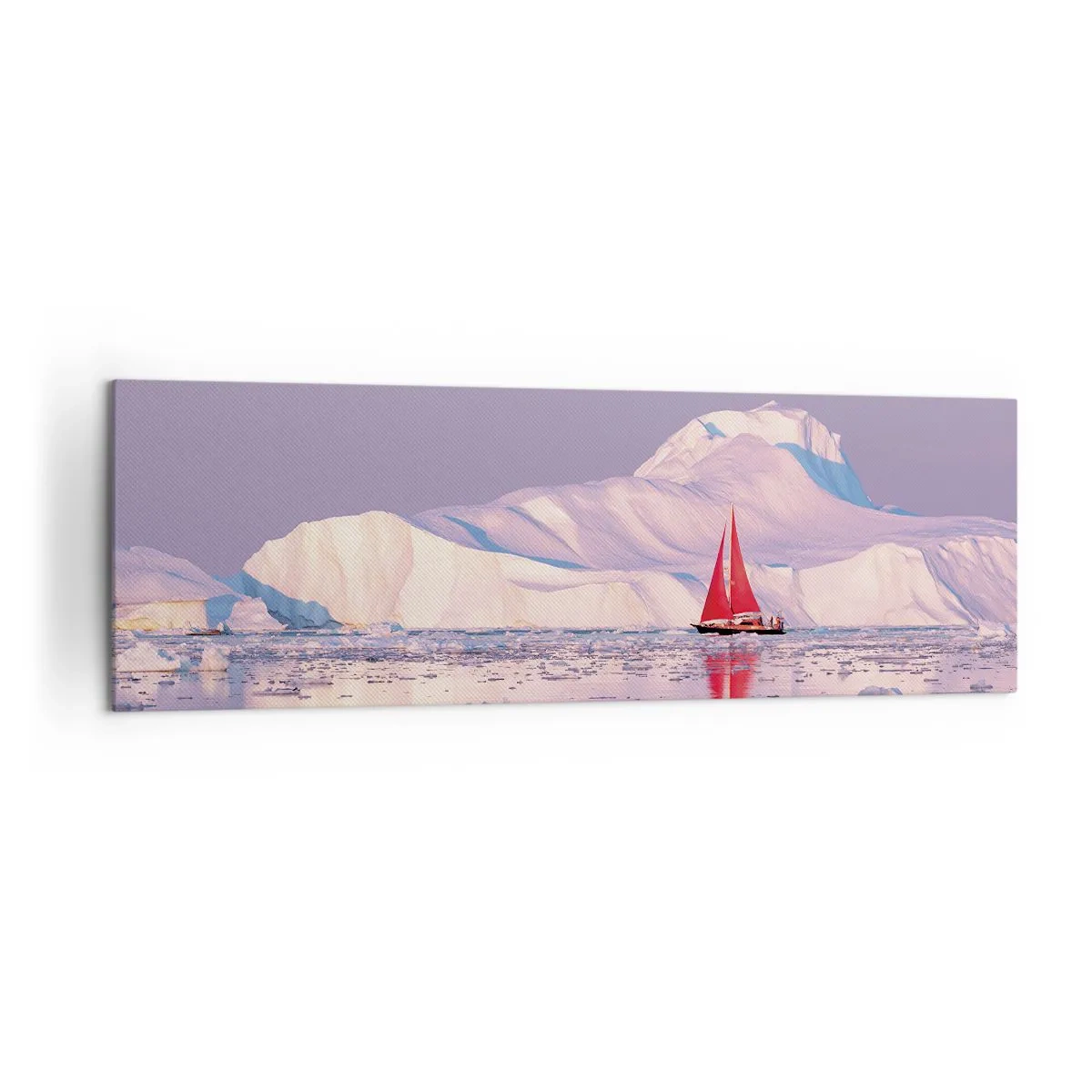 Lærredstryk - Billede på lærred - Sejlets varme, isens kulde - 160x50 cm