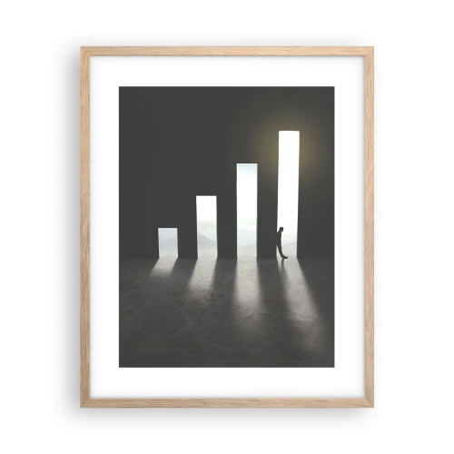 Plakat i ramme af lyst egetræ - Succes - et indtryk - 40x50 cm