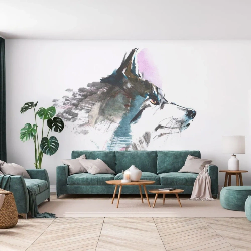 Fototapet Premium Canvas - Når vi taler om ulven - Abstraktion, Dyr, Hund - 500x350 cm