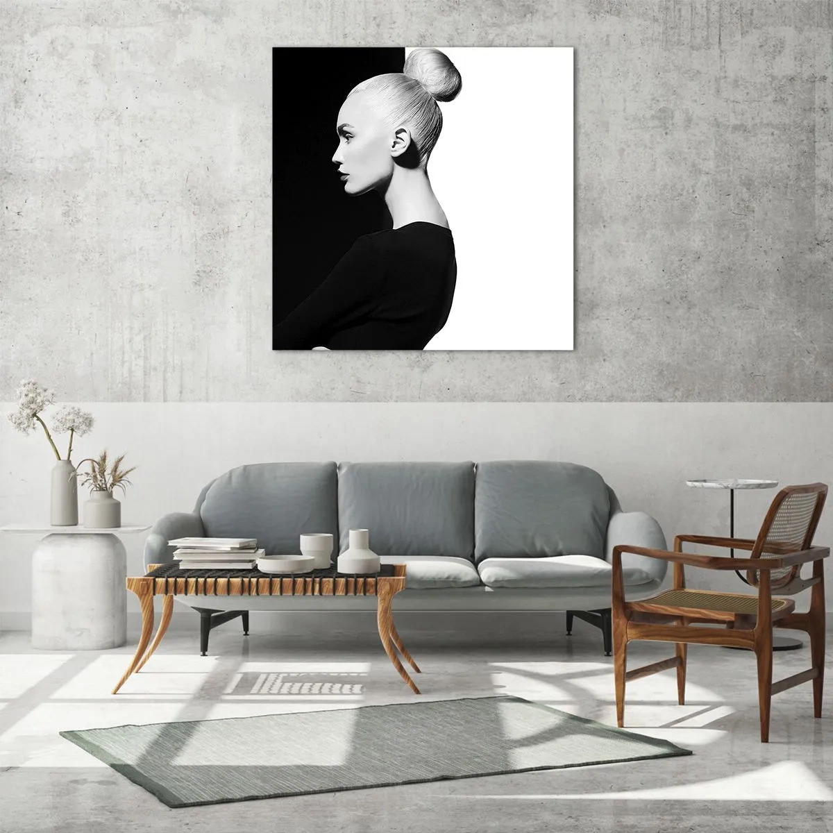 Billede på glas - Blot en kvinde - 50x50 cm
