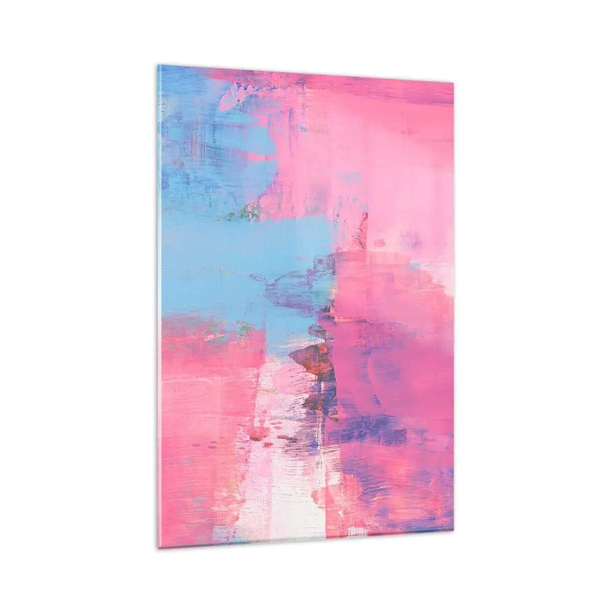 Billede på glas - Lyserød, blå og en knivspids lys - 80x120 cm