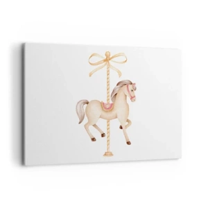 Lærredstryk - Billede på lærred - Med et yndefuldt trav - 120x80 cm