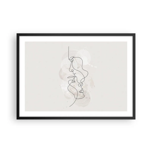 Plakat i sort ramme - Omfavnet i en omfavnelse - 70x50 cm