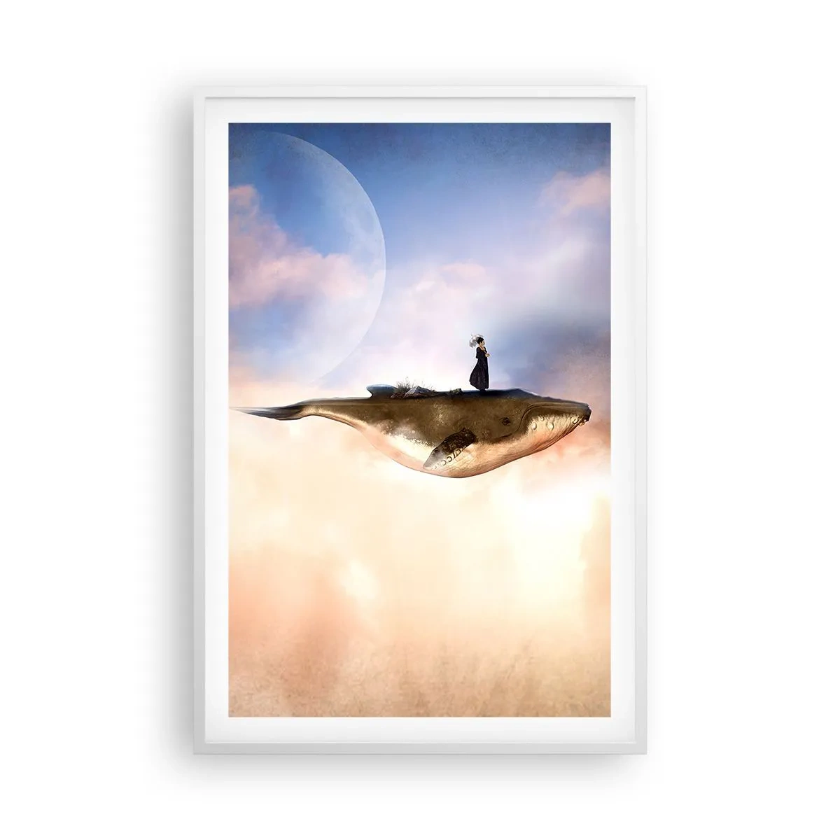 Plakat i hvid ramme - En surrealistisk rejse - 61x91 cm