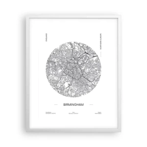 Plakat i hvid ramme - Birminghams anatomi - 40x50 cm