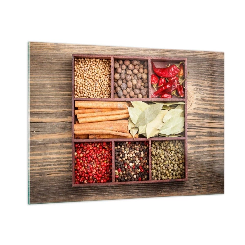 Billede på glas - Orden af former, duftbuket af aromaer - 100x70 cm