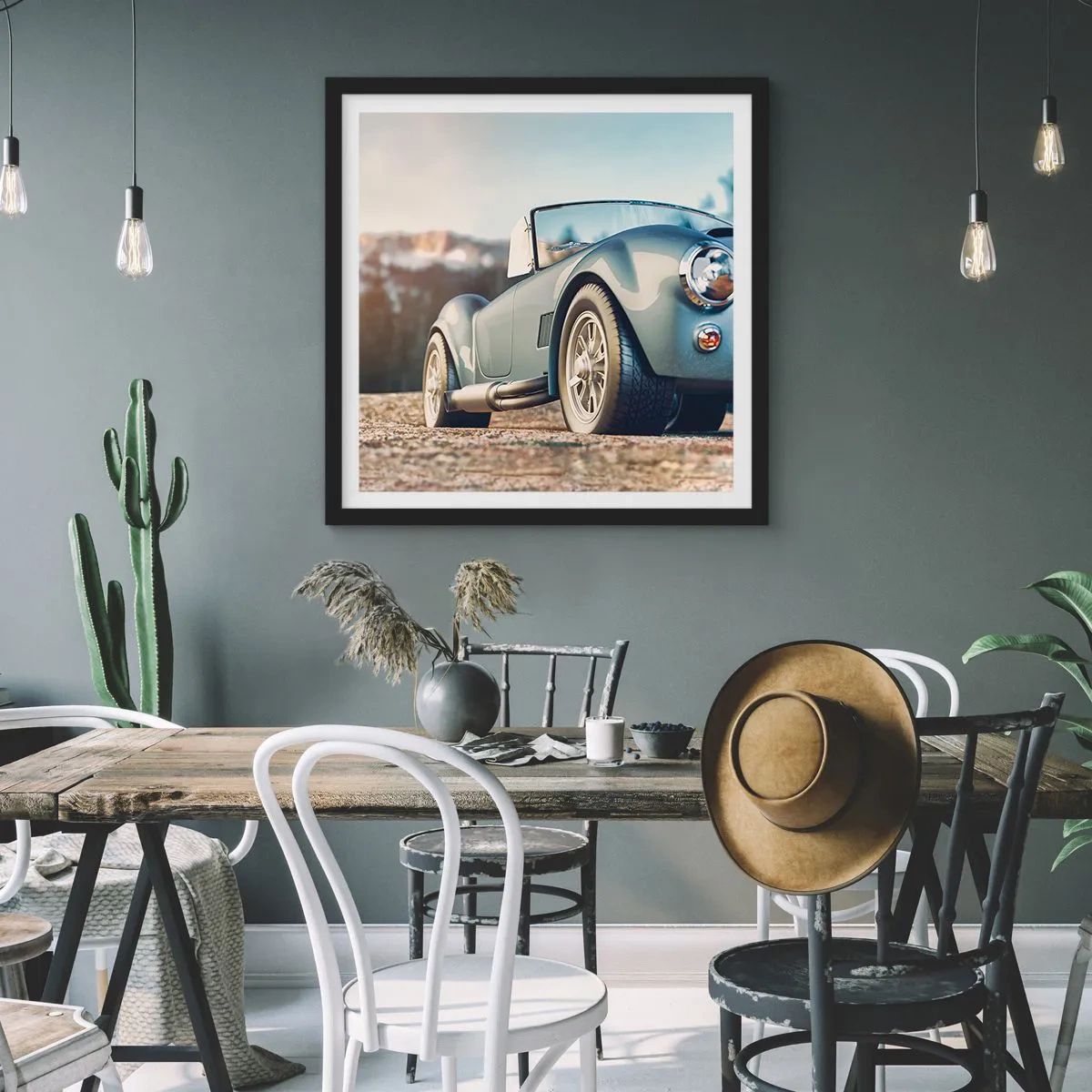 Plakat i sort ramme - Fordi stil betyder noget - 50x50 cm