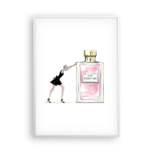 Plakat i hvid ramme - Essensen af kvindelighed - 70x100 cm