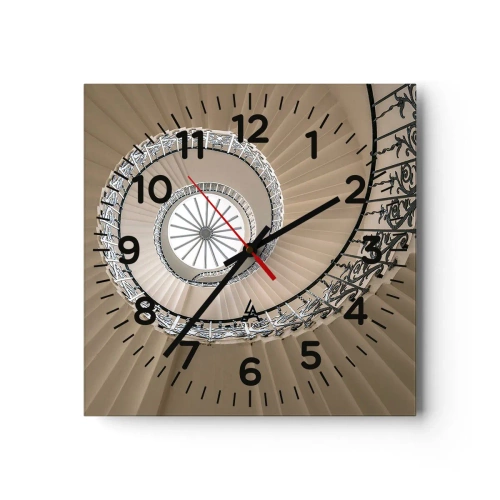 Vægur, Uret - I midten af en skal - 40x40 cm